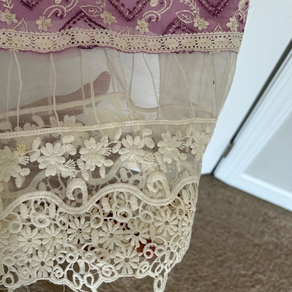 Purple and White Patterned Dress - Picture 5 of 11